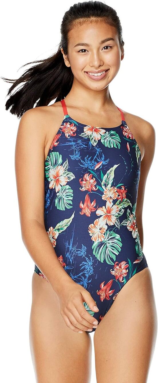 NEW Speedo Women's Swimsuit One Piece Endurance Turnz Tie Back sz 36